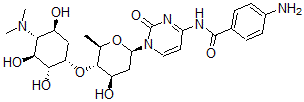 CAS#: 100108-92-7， 4-Amino-N-[1-[(2R,4R,5S,6R)-5-[(1S,2R,3S,4R,5S)-4-Dimethylamino-2,3,5-Trihydroxycyclohexyl]Oxy-4-Hydroxy-6-Methyloxan-2-Yl]-2-Oxopyrimidin-4-Yl]Benzamide