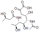 CAS 登录号：100343-04-2， (4S,5S,6S,7S,8S)-5-乙酰氨基-4,6,8-三羟基-7-[[(3R)-3-羟基丁酰基]氨基]-2-氧代壬酸