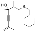 CAS#: 102244-20-2， 1-(Heptylthio)-2,3,6-Trimethyl-6-Hepten-4-Yn-3-Ol