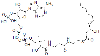 CAS#: 105181-63-3， S-[2-[3-[[4-[[[5-(6-Aminopurin-9-Yl)-4-Hydroxy-3-Phosphonooxyoxolan-2-Yl]Methoxy-Hydroxyphosphoryl]Oxy-Hydroxyphosphoryl]Oxy-2-Hydroxy-3,3-Dimethylbutanoyl]Amino]Propanoylamino]Ethyl] (E)-3-Hydroxydec-4-Enethioate