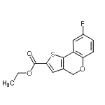 结构式 CAS# 105799-70-0, 乙基8-氟-4H-噻吩并[3,2-c]苯并吡喃-2-羧酸酯