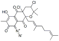 CAS#: 110200-33-4， 3,4alpha-Dichloro-9-Diazonio-10alpha-[(2E)-3,7-Dimethylocta-2,6-Dienyl]-8-Hydroxy-2,2,7-Trimethyl-5,10-Dioxo-3,4-Dihydrobenzo[g]Chromen-6-Olate