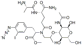 CAS#: 111364-35-3， Methyl (2S)-2-[[(2R)-2-[[(2S)-2-[2-[(2S,3R,4R,5S,6R)-3-Acetamido-2,5-Dihydroxy-6-(Hydroxymethyl)Oxan-4-Yl]Oxypropanoylamino]Propanoyl]Amino]-5-Amino-5-Oxopentanoyl]Amino]-3-(4-Azido-3-Iodophenyl)Propanoate
