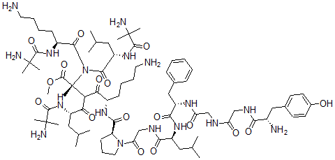 CAS#: 117397-68-9， L-Tyrosylglycylglycyl-L-phenylalanyl-L-leucylglycyl-L-prolyl-L-lysyl-2-methylalanyl-L-leucyl-2-methylalanyl-L-lysyl-2-methylalanyl-L-leucyl-2-methylalanine methyl ester