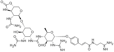 CAS 登录号：121634-34-2， (E)-N-(3-氨基-3-亚氨基丙基)-3-[4-[5-[[3-(氨基甲酰氨基)-5-[[7-(氨基甲酰氨基)-2-氧代-1,3A,5,6,7,7alpha-六氢吡喃并[5,6-d][1,3]恶唑-6-基]氧基]-4-羟基四氢吡喃-2-基]氨基甲酰氨基]-3-(二氨基亚甲基氨基)-4-羟基-6-甲基四氢吡喃-2-基]氧基苯基]丙-2-烯酰胺