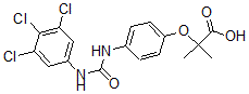 CAS#: 121809-82-3， 2-(4-(3,4,5-Trichlorophenylureido)phenoxy)-2-methylpropionic acid