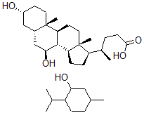 CAS#: 122018-96-6， (3alpha,5beta,7beta)-3,7-dihydroxy-Cholan-24-oic acid mixt. with 5-methyl-2-(1-methylethyl)cyclohexanol