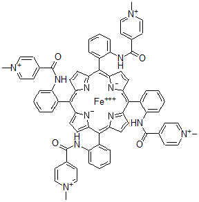 CAS#: 124339-99-7， ferric(III)-alpha,alpha,alpha,beta-Tetra-ortho-(N-methyl-isonicotinamidophenyl)porphyrin