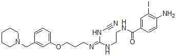CAS#: 126632-01-7， 4-Amino-N-[2-[[N-Cyano-N'-[3-[3-(Piperidin-1-Ylmethyl)Phenoxy]Propyl]Carbamimidoyl]Amino]Ethyl]-3-Iodobenzamide