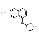 结构式 CAS# 127342-09-0, 3-(1-萘基氧基)吡咯烷盐酸盐(1:1)