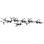 structure of CAS# 127923-85-7, (2S,4R,5R)-5-Acetamido-2-[(2S,3S,5S)-2-[(3S,5S,6S)-5-Acetamido-6-[(3S,5S,6S)-3,5-Dihydroxy-2-(Hydroxymethyl)-6-[(3S,5S,6R)-4,5,6-Trihydroxy-2-(Hydroxymethyl)Tetrahydropyran-3-Yl]Oxy-Tetrahydropyran-4-Yl]Oxy-2-(Hydroxymethyl)-4-[(2S,3S,5S)-3,4,5-Trihydroxy-6-Methyl-Tetrahydropyran-2-Yl]Oxy-Tetrahydropyran-3-Yl]Oxy-3,5-Dihydroxy-6-(Hydroxymethyl)Tetrahydropyran-4-Yl]Oxy-4-Hydroxy-6-[(1R,2R)-1,2,3-Trihydroxypropyl]Tetrahydropyran-2-Carboxylic Acid;Sialyl Lewis X-Lactose