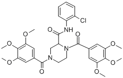 CAS#: 129477-60-7， N-(2-Chlorophenyl)-1,4-Bis(3,4,5-Trimethoxybenzoyl)Piperazine-2-Carboxamide