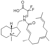 CAS#: 129744-24-7， (2E,4S,7E)-N-[[(1S,4S,8aR)-4-Methyl-1,2,3,5,6,7,8,8a-Octahydroindolizin-4-Ium-1-Yl]Methyl]-4,8,12-Trimethyltrideca-2,7,11-Trienamide