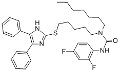 CAS 登录号：130804-35-2， 3-(2,4-二氟苯基)-1-[5-[[4,5-二(苯基)-1H-咪唑-2-基]硫基]戊基]-1-庚基脲