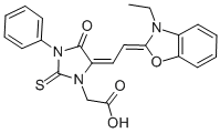 CAS#: 13350-41-9， 1-Carboxymethyl-3-Phenyl-5-(2-(3-Ethyl-2-Benzoxazolinylidene)-Ethylidene)-Thiohydantoin