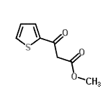 结构式 CAS# 134568-16-4, 甲基3-氧代-3-(2-噻吩基)丙酸酯
