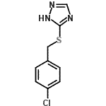 structure of CAS# 134796-34-2, 5-[(4-Chlorobenzyl)Sulfanyl]-1H-1,2,4-Triazole;3-(4-Chloro-benzylsulfanyl)-1H-[1,2,4]triazole;3-(4-Chloro-benzylsulfanyl)-4H-[1,2,4]triazole;3-[(4-chlorobenzyl)sulfanyl]-4H-1,2,4-triazole