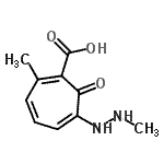 CAS 登录号：135345-81-2， 2-甲基-6-(2-甲基肼基)-7-氧代-1,3,5-环庚三烯-1-羧酸