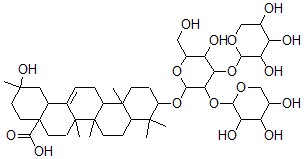 CAS#: 135630-75-0， 2-Hydroxy-10-[5-Hydroxy-6-(Hydroxymethyl)-3,4-Bis[(3,4,5-Trihydroxyoxan-2-Yl)Oxy]Oxan-2-Yl]Oxy-2,6a,6b,9,9,12a-Hexamethyl-1,3,4,5,6,6a,7,8,8a,10,11,12,13,14b-Tetradecahydropicene-4a-Carboxylic Acid