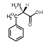 结构式 CAS# 136056-02-5, L-(beta-<sup>13</sup>C)苯丙氨酸
