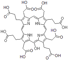 CAS#: 136466-48-3， 3,3',3'',3'''-[3,8,13,17-Tetrakis(Carboxymethyl)-5-Hydroxy-2,7,12,18-Porphyrintetrayl]Tetrapropanoic Acid