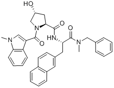 CAS#: 138449-07-7， (2S,4R)-4-Hydroxy-1-(1-Methylindole-3-Carbonyl)-N-[(2S)-1-(Methyl-(Phenylmethyl)Amino)-3-Naphthalen-2-Yl-1-Oxopropan-2-Yl]Pyrrolidine-2-Carboxamide