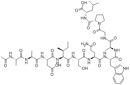 CAS#: 140158-49-2， N-(1-(N-(N-(N-(N2-(N-(N-(N-(N-(N-Acetyl-L-alanyl)-L-alanyl)-L-alpha-aspartyl)-L-isoleucyl)-L-seryl)-L-glutaminyl)-L-tryptophyl)-L-alanyl)glycyl)-L-prolyl)-L-Leucine