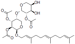 CAS#: 143838-79-3， [(2R,3S,4R,5R)-3-Acetyloxy-5-[(2S,3S,4R,5R)-3-Acetyloxy-4,5-Dihydroxyoxan-2-Yl]Oxy-2-[(2E,6E)-3,7,11-Trimethyldodeca-2,6,10-Trienoxy]Oxan-4-Yl] Acetate
