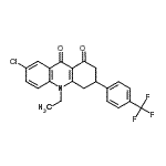 CAS#: 144128-99-4， 7-Chloro-10-Ethyl-3-[4-(Trifluoromethyl)Phenyl]-3,4-Dihydro-1,9(2H,10H)-Acridinedione