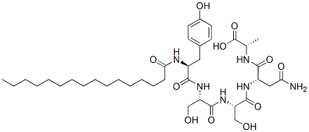 CAS#: 145671-08-5， (2S)-2-[[(2S)-4-Amino-2-[[(2S)-2-[[(2S)-2-[[(2S)-2-(Hexadecanoylamino)-3-(4-Hydroxyphenyl)Propanoyl]Amino]-3-Hydroxypropanoyl]Amino]-3-Hydroxypropanoyl]Amino]-4-Oxobutanoyl]Amino]Propanoic Acid