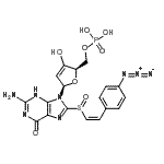 CAS 登录号：149478-71-7， [(2R,5R)-5-(2-氨基-8-{[(Z)-2-(4-叠氮基苯基)乙烯基]亚磺酰}-6-氧代-3,6-二氢-9H-嘌呤-9-基)-3-羟基-2,5-二氢-2-呋喃基]磷酸二氢甲酯