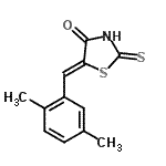 结构式 CAS# 153567-96-5, (5Z)-5-(2,5-二甲基苄亚基)-2-硫代-1,3-噻唑烷-4-酮