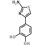 结构式 CAS# 15386-52-4, 4-(2-氨基-1,3-噻唑-4-基)-1,2-苯二酚