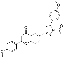 CAS#: 154185-85-0， 6-[1-Acetyl-5-(4-Methoxyphenyl)-4,5-Dihydropyrazol-3-Yl]-2-(4-Methoxyphenyl)Chromen-4-One