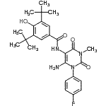 CAS#: 176378-79-3， N-[6-Amino-1-(4-Fluorophenyl)-3-Methyl-2,4-Dioxo-1,2,3,4-Tetrahydro-5-Pyrimidinyl]-4-Hydroxy-3,5-Bis(2-Methyl-2-Propanyl)Benzamide