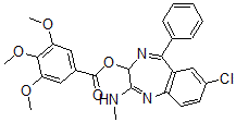 CAS#: 18035-93-3， 7-Chloro-2-(Methylamino)-5-Phenyl-3H-1,4-Benzodiazepin-3-Yl 3,4,5-Trimethoxybenzoate