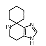 结构式 CAS# 18096-45-2, 1',5',6',7'-四氢螺[环己烷-1,4'-咪唑并[4,5-c]吡啶]