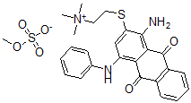 CAS#: 18559-08-5， 2-((1-Amino-9,10-dihydro-9,10-dioxo-4-(phenylamino)-2-anthracenyl)thio)-N,N,N-trimethyl-Ethanaminium methyl sulfate
