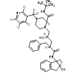 CAS#: 185897-02-3， 1-{4-Benzyl-2-Hydroxy-5-[(2-Hydroxy-2,3-Dihydro-1H-Inden-1-Yl)Amino]-5-Oxopentyl}-N-(2-Methyl-2-Propanyl)-4-[(<Sup>2</Sup>H<Sub>4</Sub>)-3-Pyridinyl(<Sup>2</Sup>H<Sub>2</Sub>)Methyl]-2-Piperazinecarboxamide