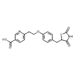 CAS#: 186751-40-6， 6-(2-{4-[(2,4-Dioxo-1,3-Thiazolidin-5-Yl)Methyl]Phenoxy}Ethyl)Nicotinic Acid