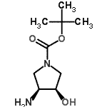 structure of CAS# 190792-75-7, 2-Methyl-2-Propanyl (3S,4R)-3-Amino-4-Hydroxy-1-Pyrrolidinecarboxylate;(3S,4R)-t<wbr>ert-butyl<wbr> 3-Amino-<wbr>4-hydroxy<wbr>pyrrolidi<wbr>ne-1-carb<wbr>oxylate;1-PYRROLI<wbr>DINECARBO<wbr>XYLIC ACI<wbr>D, 3-AMIN<wbr>O-4-HYDRO<wbr>XY-, 1,1-<wbr>DIMETHYLE<wbr>THYL ESTE<wbr>R, (3S,4R<wbr>)-;tert-buty<wbr>l (3S,4R)<wbr>-3-amino-<wbr>4-hydroxy<wbr>pyrrolidi<wbr>ne-1- car<wbr>boxylate
