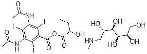 CAS#: 19080-45-6， 2-Hydroxybutanoyl 3,5-Diacetamido-2,4,6-Triiodo-Benzoate compd. with (2R,3R,4R,5S )-6-Methylaminohexane-1,2,3,4,5-Pentol
