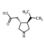 CAS#: 194019-65-3， [(3R,4R)-4-Isopropyl-3-Pyrrolidinyl]Acetic Acid