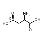 结构式 CAS# 202326-56-5, (4-<sup>13</sup>C)天冬氨酸
