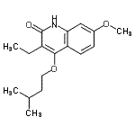 CAS 登录号：22048-15-3， 3-乙基-7-甲氧基-4-(3-甲基丁氧基)-2(1H)-喹啉酮