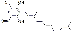 CAS#: 22581-06-2， 3-Chloro-4,6-Dihydroxy-2-Methyl-5-[(2E,6E)-3,7,11-Trimethyl-2,6,10-Dodecatrienyl]Benzaldehyde