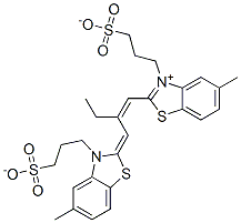 CAS#: 23368-55-0， Hydrogen 5-Methyl-2-[2-[[5-Methyl-3-(3-Sulphonatopropyl)-3H-Benzothiazol-2-Ylidene]Methyl]But-1-Enyl]-3-(3-Sulphonatopropyl)Benzothiazolium