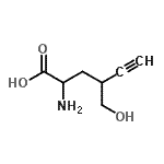 CAS 登录号：23840-13-3， 2-氨基-4-(羟基甲基)-5-己炔酸