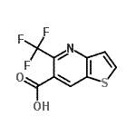 结构式 CAS# 243977-22-2, 5-(三氟甲基)噻吩并[3,2-b]吡啶-6-羧酸