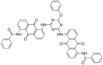 CAS#: 2469-87-6， 1,1'-[(6-Phenoxy-s-triazine-2,4-diyl)diimino]bis[5-benzamido-Anthraquinone]